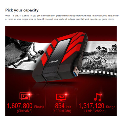 ADATA HD710 Pro External Hard Drive Portable HDD 5TB USB31 Anti-shock Data Encryption for TravelYellow
ADATA HD710 Pro External Hard Drive Portable HDD 5TB USB31 Anti-shock Data Encryption for TravelYellow