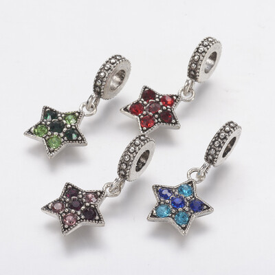 Tibetan Style Alloy Rhinestone European Dangle Beads Large Hole Pendants Star Antique Silver Mixed Color 26mm Hole 45mm
Tibetan Style Alloy Rhinestone European Dangle Beads Large Hole Pendants Star Antique Silver Mixed Color 26mm Hole 45mm