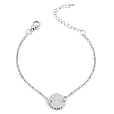 26 English Alphabet Round Silver Bracelet Female Personality Fashion Bracelet Jewelry Hot Gift
26 English Alphabet Round Silver Bracelet Female Personality Fashion Bracelet Jewelry Hot Gift