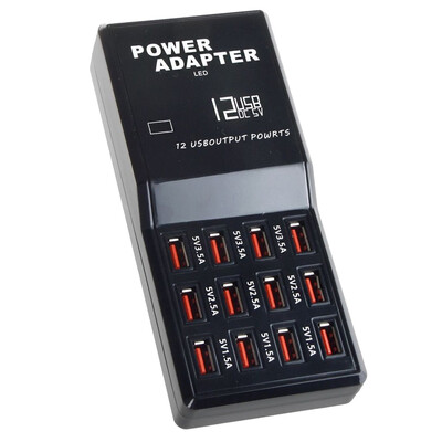 858 12 Port 5V 12A Family-Sized Desktop USB Rapid Charger Output Compatible with Auto Detect Technology British Plugs
858 12 Port 5V 12A Family-Sized Desktop USB Rapid Charger Output Compatible with Auto Detect Technology British Plugs