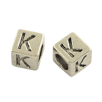 Tibentan Style Alloy European Beads Cube Lead Free & Cadmium Free Antique Silver LetterK 7x7x7mm Hole 45mm
Tibentan Style Alloy European Beads Cube Lead Free & Cadmium Free Antique Silver LetterK 7x7x7mm Hole 45mm