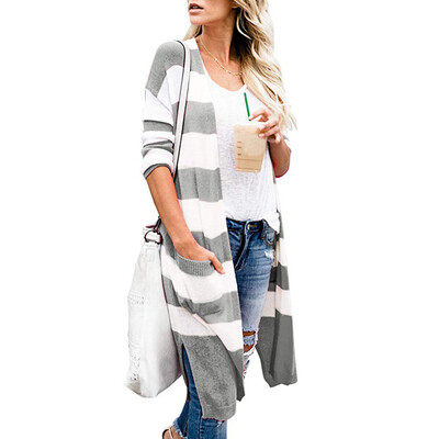 Tailored Fashion Women Autumn And Winter Cardigan Pocket Striped Sweater Jacket Coat
Tailored Fashion Women Autumn And Winter Cardigan Pocket Striped Sweater Jacket Coat