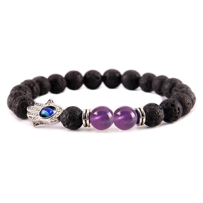 Stylish Unisex Black Lava Stone Beads Bracelet Fatima Hand Evil Eye Bracelet Colorful Energy Yoga Chakra Bracelet
Stylish Unisex Black Lava Stone Beads Bracelet Fatima Hand Evil Eye Bracelet Colorful Energy Yoga Chakra Bracelet