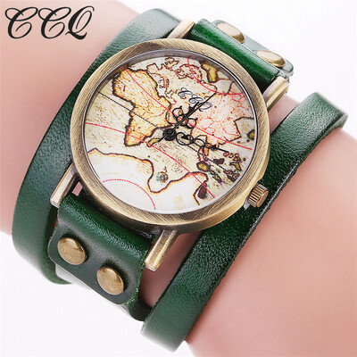 CCQ Brand Fashion Vintage Leather Bracelcet Wrist Watch Casual World Map Pattern Women Quartz Watch Relogio Feminino 533
CCQ Brand Fashion Vintage Leather Bracelcet Wrist Watch Casual World Map Pattern Women Quartz Watch Relogio Feminino 533