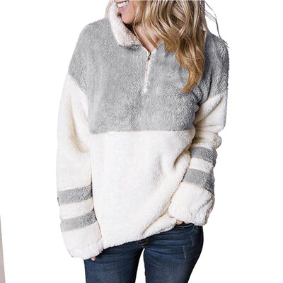 2019 Autumn Winter Women Fashion Fluffy shirt Pullover High collar Long sleeve Loose Color matching Sweatshirt
2019 Autumn Winter Women Fashion Fluffy shirt Pullover High collar Long sleeve Loose Color matching Sweatshirt