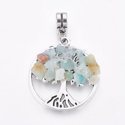 Alloy European Dangle Beads with Natural Amazonite Chips Flat Round with Tree Antique Silver 38mm Hole 4mm 28x25x45mm
Alloy European Dangle Beads with Natural Amazonite Chips Flat Round with Tree Antique Silver 38mm Hole 4mm 28x25x45mm