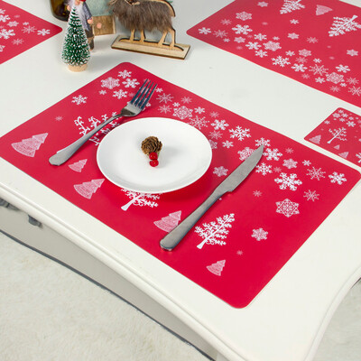 Siaonvr Creative Christmas PVC printing Bowl Fork Placemat Mat 6 placemats 6 coasters
Siaonvr Creative Christmas PVC printing Bowl Fork Placemat Mat 6 placemats 6 coasters