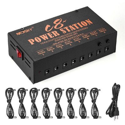Guitar Effect Power Supply Station 8 Isolated DC Outputs 4-9V 9V 12V 18V with Power Cables Adapter
Guitar Effect Power Supply Station 8 Isolated DC Outputs 4-9V 9V 12V 18V with Power Cables Adapter