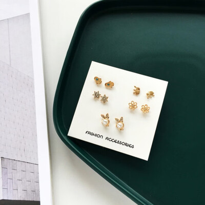 Earrings for Women Stars Heart Flowers Cute Stud Earrings Set Girls Personality Pearl Earrings Jewelry Gifts
Earrings for Women Stars Heart Flowers Cute Stud Earrings Set Girls Personality Pearl Earrings Jewelry Gifts