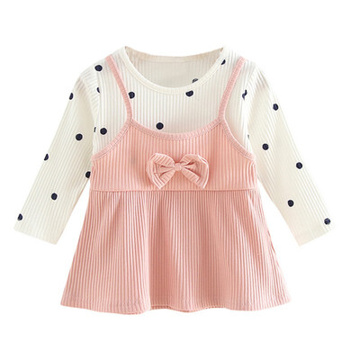 Summer Casual Baby Sweet Girls Cute Fake 2 Piece Design Polka Dot Pattern Long Sleeve Dress Kids Toddler Pageant Sundress
Summer Casual Baby Sweet Girls Cute Fake 2 Piece Design Polka Dot Pattern Long Sleeve Dress Kids Toddler Pageant Sundress