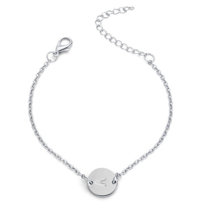 26 English Alphabet Round Silver Bracelet Female Personality Fashion Bracelet Jewelry Hot Gift
26 English Alphabet Round Silver Bracelet Female Personality Fashion Bracelet Jewelry Hot Gift