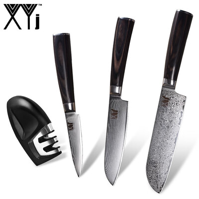 XYj Damascus Kitchen Knives VG10 Damascus Steel Blade Bend Handle Kithen Tools Mini Knife Sharpener Accessories Set
XYj Damascus Kitchen Knives VG10 Damascus Steel Blade Bend Handle Kithen Tools Mini Knife Sharpener Accessories Set