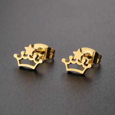 Simple Titanium Steel Crown Pentagram Stars Stud Earrings Prevent Allergy Fashion Stud Earrings For Women Wholesale High Quality
Simple Titanium Steel Crown Pentagram Stars Stud Earrings Prevent Allergy Fashion Stud Earrings For Women Wholesale High Quality