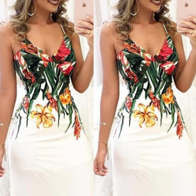 Summer Women Boho Holiday Strappy Floral Print Maxi Beach Sundress Party Long Dress
Summer Women Boho Holiday Strappy Floral Print Maxi Beach Sundress Party Long Dress