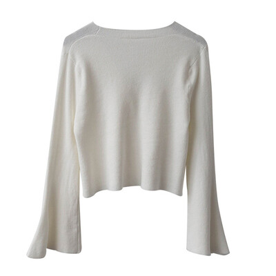 Sweaters For Female Autumn Cardigan Trumpet Sleeve Knitted Solid Color Loose Sweaters Harajuku Sweet Women Jumpers
Sweaters For Female Autumn Cardigan Trumpet Sleeve Knitted Solid Color Loose Sweaters Harajuku Sweet Women Jumpers