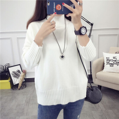 The new Korean version of autumnwinter 2018 half-high neck pullover womens loose pure color short style leggings knitted sweater
The new Korean version of autumnwinter 2018 half-high neck pullover womens loose pure color short style leggings knitted sweater