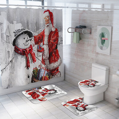 〖Follure〗Santa Christmas Print Toilet Bathroom Mat And Shower Curtain Four-Piece Set
〖Follure〗Santa Christmas Print Toilet Bathroom Mat And Shower Curtain Four-Piece Set