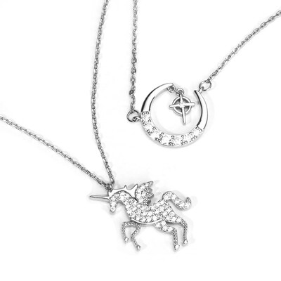 2PcsSet Popular Jewelry Pendant Gift Women Unicorn Necklace Star Moon Necklace Simple Temperament Clavicle Chain Wholesale
2PcsSet Popular Jewelry Pendant Gift Women Unicorn Necklace Star Moon Necklace Simple Temperament Clavicle Chain Wholesale