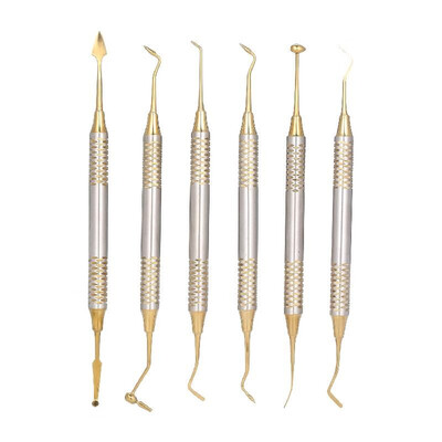 6pcs Dental Composite Resin Filling Spatula Titanium Plated Head Resin Filler Set Thick Handle Restoration Set Dental Instrument
6pcs Dental Composite Resin Filling Spatula Titanium Plated Head Resin Filler Set Thick Handle Restoration Set Dental Instrument