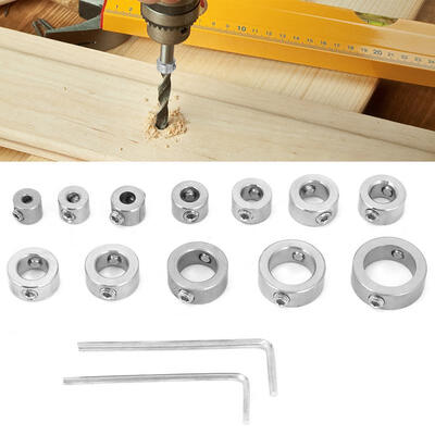 Greensen 12pcs 3-16mm Stainless Steel Drill Depth Stop Bit Collar Set Drilling Limit Ring
Greensen 12pcs 3-16mm Stainless Steel Drill Depth Stop Bit Collar Set Drilling Limit Ring