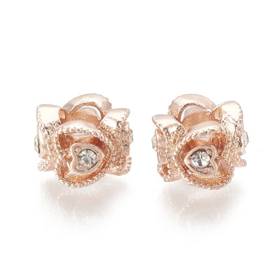 Alloy European Beads Large Hole Beads with Rhinestone Flower Crystal Rose Gold 10x7mm Hole 45mm
Alloy European Beads Large Hole Beads with Rhinestone Flower Crystal Rose Gold 10x7mm Hole 45mm