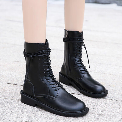 ANN black boots childrens locomotive boots flat sole lace-up boots with thick heels Martin boots
ANN black boots childrens locomotive boots flat sole lace-up boots with thick heels Martin boots