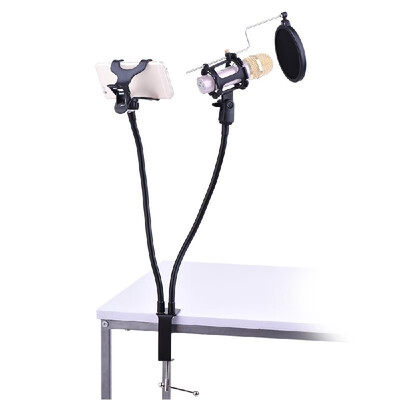 Professional Phone Microphone Mount Stand Bracket Supporter Holder Kit 360 Degree Angle Adjustment for MV Studio Recording Singing
Professional Phone Microphone Mount Stand Bracket Supporter Holder Kit 360 Degree Angle Adjustment for MV Studio Recording Singing