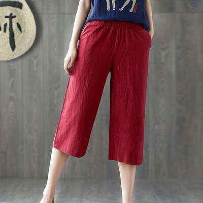 Tailored Trendy Women Loose Pants Casual Pocket Cotton Linen Pants Calf-length Trouser
Tailored Trendy Women Loose Pants Casual Pocket Cotton Linen Pants Calf-length Trouser