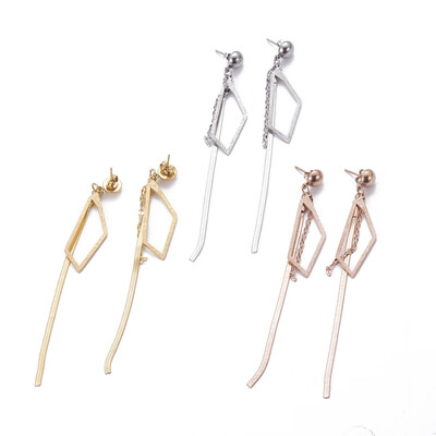 304 Stainless Steel Dangle Stud Earrings Rhombus Textured Mixed Color 102mm Pin 08mm
304 Stainless Steel Dangle Stud Earrings Rhombus Textured Mixed Color 102mm Pin 08mm