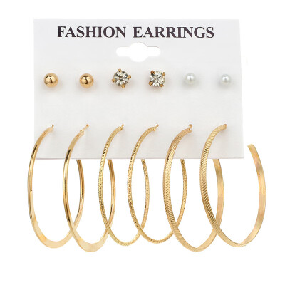 EK493 6 Pairsset Earring Set European Simple Punk Crystal Pearl Small Ball Big Circle Round Hoop Earrings for Women Jewelry
EK493 6 Pairsset Earring Set European Simple Punk Crystal Pearl Small Ball Big Circle Round Hoop Earrings for Women Jewelry