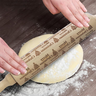 Wooden Rolling Pin with Easy Roll Bearings Christmas Engraved Embossing Rolling Pin Baking Cookies Cake Biscuit Tarts Noodle Dough
Wooden Rolling Pin with Easy Roll Bearings Christmas Engraved Embossing Rolling Pin Baking Cookies Cake Biscuit Tarts Noodle Dough