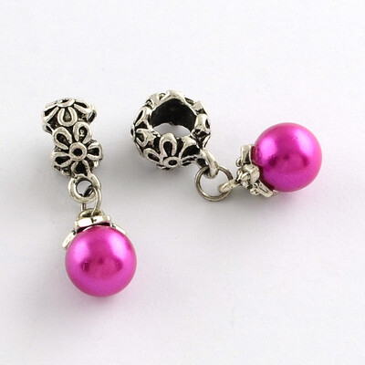 Alloy European Dangle Beads with Round ABS Plastic Imitation Pearl Beads Antique Silver Magenta 31mm Hole 6mm
Alloy European Dangle Beads with Round ABS Plastic Imitation Pearl Beads Antique Silver Magenta 31mm Hole 6mm