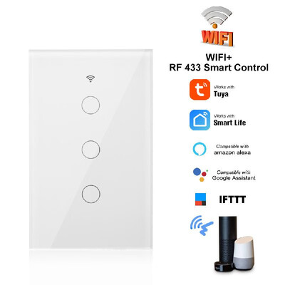 Smart Switch WIFI APP Remote Touch Control Switch Smart Home Wall Touch Switch 2 Gang Compatible with Alexa Echo Google Home RF433
Smart Switch WIFI APP Remote Touch Control Switch Smart Home Wall Touch Switch 2 Gang Compatible with Alexa Echo Google Home RF433