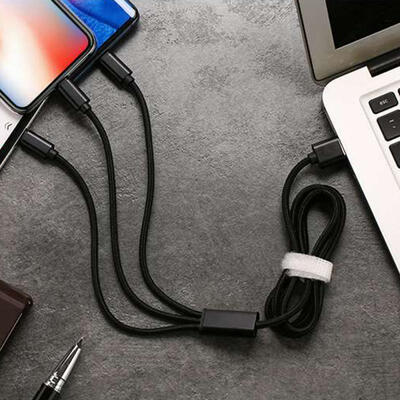 Lightning Micro USB Type C 3-in-1 Data Cable Tangle-Free Braided Charging Cable 39ft For IPhone -12m
Lightning Micro USB Type C 3-in-1 Data Cable Tangle-Free Braided Charging Cable 39ft For IPhone -12m