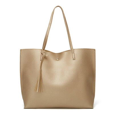 Tailored Women Fashion Fringe Solid Large Capacity Shopping Shoulder Tote Handbag Bags