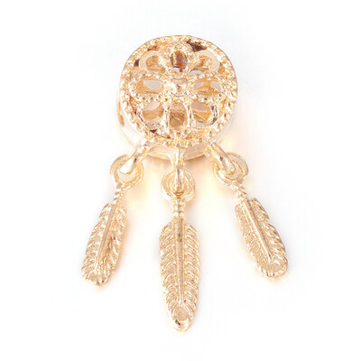 Alloy European Beads Large Hole Beads with CCB Plastic Feather Charms Dream Catcher Golden 275x105x9mm
Alloy European Beads Large Hole Beads with CCB Plastic Feather Charms Dream Catcher Golden 275x105x9mm