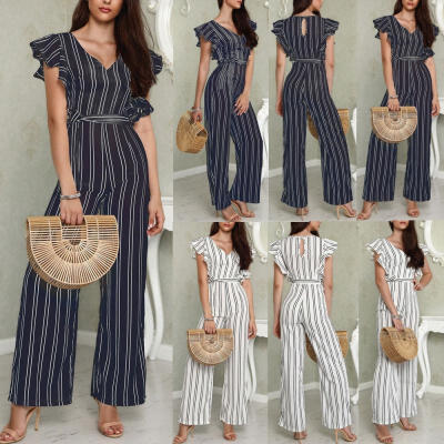 Ladies Women Summer Jumpsuit Sleeveless Clubwear Striped Wide Leg Pants Summer Outfits
Ladies Women Summer Jumpsuit Sleeveless Clubwear Striped Wide Leg Pants Summer Outfits