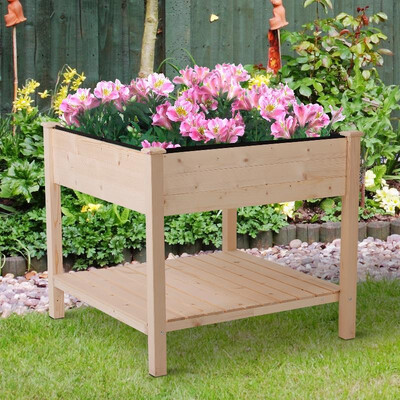 36" x 36" W x 32" H Wood Rectangular Outdoor Raised Garden Bed Planter Box with Shelf
36" x 36" W x 32" H Wood Rectangular Outdoor Raised Garden Bed Planter Box with Shelf