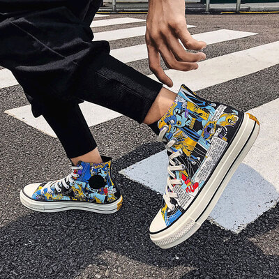 Autumn high canvas shoes mens flat shoes deodorant breathable student society wild personality graffiti tide shoes mens shoes
Autumn high canvas shoes mens flat shoes deodorant breathable student society wild personality graffiti tide shoes mens shoes