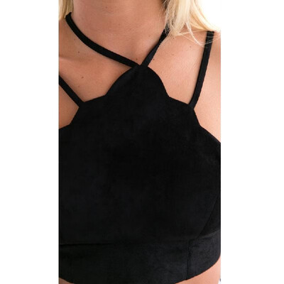 Women Suede Crop Top Cross Hollow Out Bustier Bralette Lace Up Backless Camis Vest BlackCamel
Women Suede Crop Top Cross Hollow Out Bustier Bralette Lace Up Backless Camis Vest BlackCamel