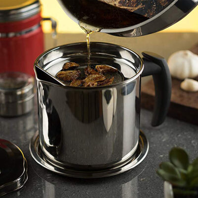 Stainless Steel Grease Container with Separator Bacon Cooking Oil Strainer Tool
Stainless Steel Grease Container with Separator Bacon Cooking Oil Strainer Tool
