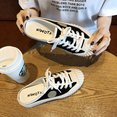 Canvas Shoes Women Summer Half Slippers Shell Head Lazy Shoe Sandals with No Back Head
Canvas Shoes Women Summer Half Slippers Shell Head Lazy Shoe Sandals with No Back Head