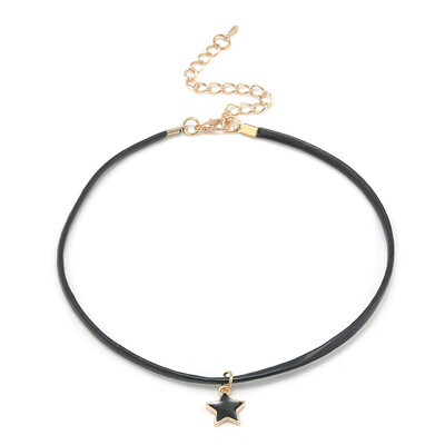 Punk Gothic Black Cord Leather Choker Charm Retro Bib Necklace Triangle Five Stars Pendant Jewelry For Women
Punk Gothic Black Cord Leather Choker Charm Retro Bib Necklace Triangle Five Stars Pendant Jewelry For Women