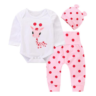 Cute Animal Polka Dot Print Long Sleeve 3pcs Baby Rompers Elastic Pants Hat 
Cute Animal Polka Dot Print Long Sleeve 3pcs Baby Rompers Elastic Pants Hat