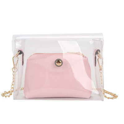 Tailored Woman Shoulder Bag 2019 New Fashion Transparent 2PC Chain Square Messenger Bag
Tailored Woman Shoulder Bag 2019 New Fashion Transparent 2PC Chain Square Messenger Bag