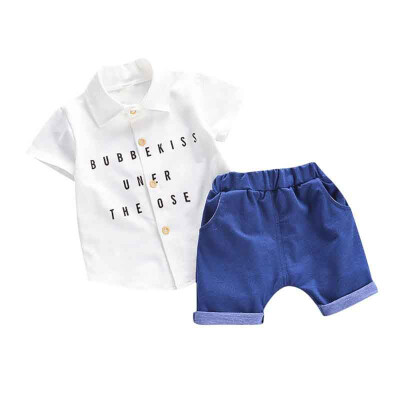 Summer Baby Boys Short Sleeve Letter Print Tops Blouse ShirtShorts Children Casual Outfits Sets Baby Boy Clothes
Summer Baby Boys Short Sleeve Letter Print Tops Blouse ShirtShorts Children Casual Outfits Sets Baby Boy Clothes