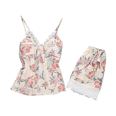 Toponeto Women Sexy Satin Fashion Print Lace Bow Pajamas Sleepwear Set With Chest Pad
Toponeto Women Sexy Satin Fashion Print Lace Bow Pajamas Sleepwear Set With Chest Pad
