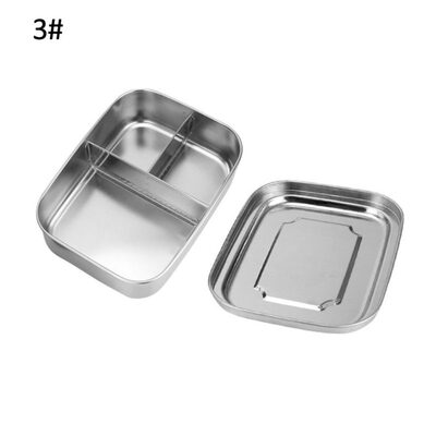 123 Grids Stainless Steel Portable Food Container Student Bento Lunch Box