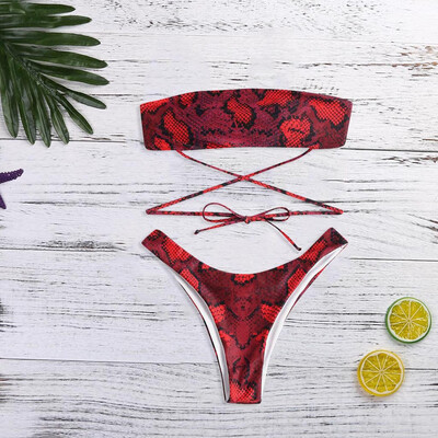 Roseonmyhand Women Snake Skin Pattern Bandage Bikini Set Brazilian Swimwear Beachwear
Roseonmyhand Women Snake Skin Pattern Bandage Bikini Set Brazilian Swimwear Beachwear