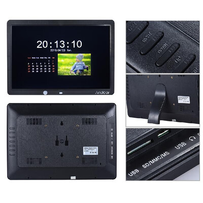 Andoer 15 Inch Large Screen LED Digital Photo Frame Album Wall Mountable Desktop 1280 800 Support Remote Control with Motion Det
Andoer 15 Inch Large Screen LED Digital Photo Frame Album Wall Mountable Desktop 1280 800 Support Remote Control with Motion Det